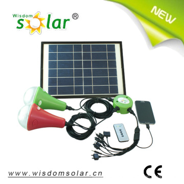 9W Portable Solar Home-Beleuchtungssystem mit 2 LED-Lampen